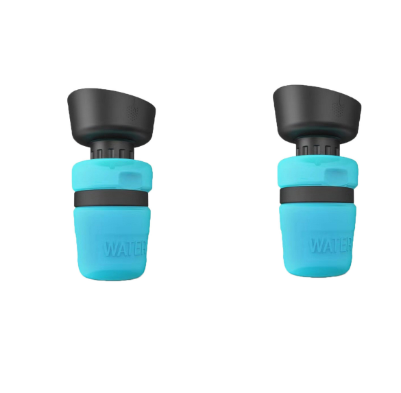 Botella de agua con bebedero para perro