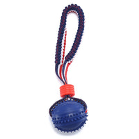 Pelota mordedor con cuerda · Rugby azul
